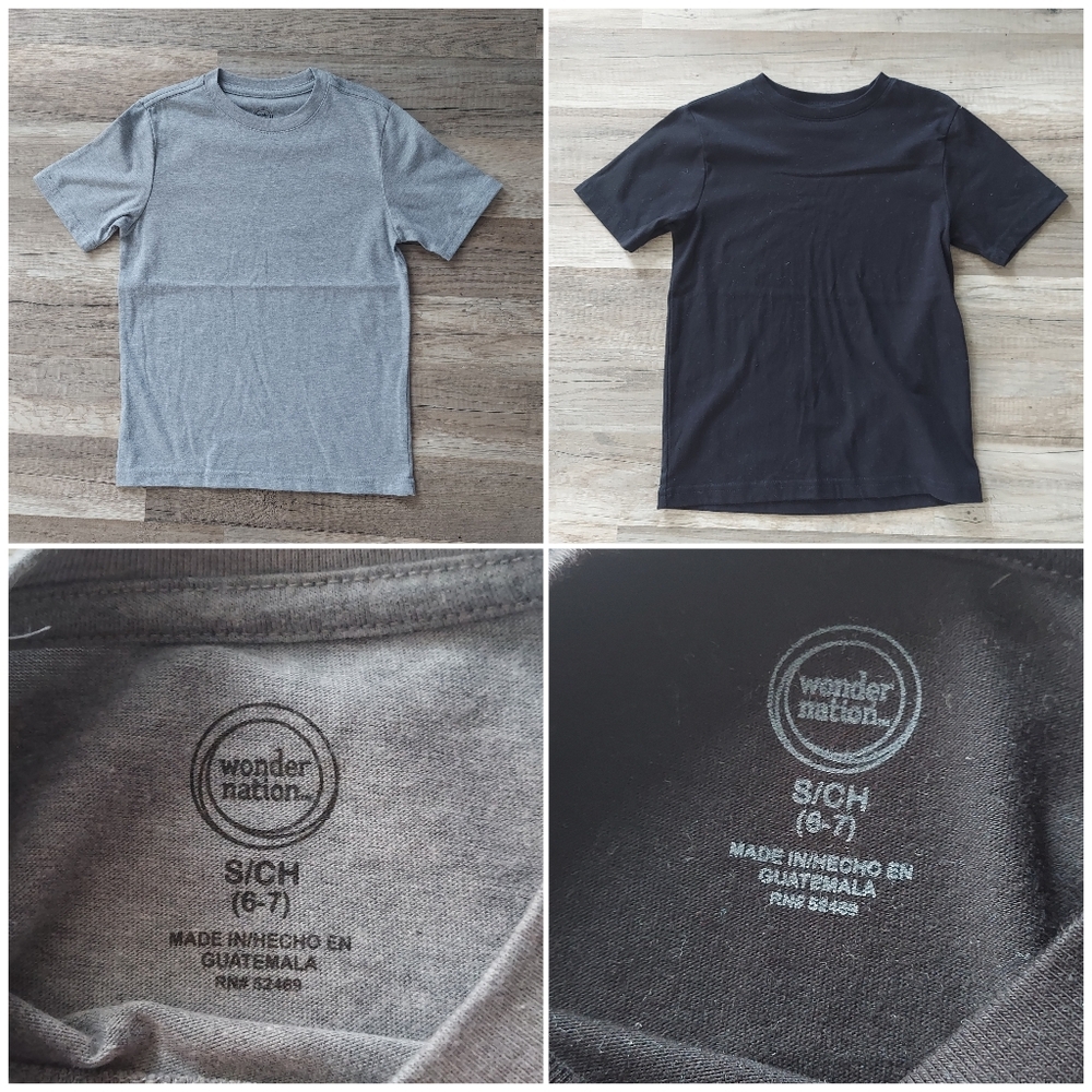 Kids Plain Tees Small 6/7 Cat & Jack Wonder Nation - Picture 14 of 16